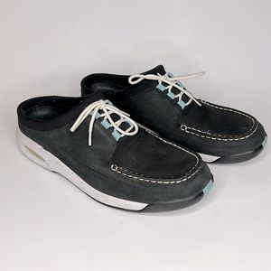 Cole Haan NikeAir Shoes Mules Slides Black Suede Loafers Slip On Size 11B